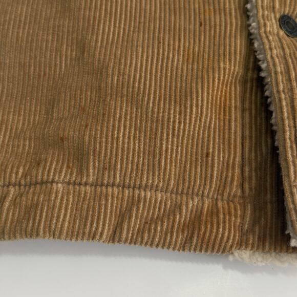 Vtg Gap Mens Brown Corduroy Sherpa Lined Quilted Trucker Jacket Small runs large - Picture 7 of 11